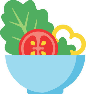 Salad bowl with tomato and lettuce