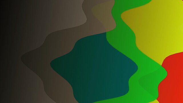 Abstract animation of a glowing orange lightning bolt moving across colorful wavy paper-cut layers background