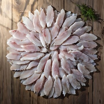 Stroganina Frozen Fish Top View
