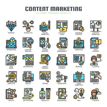 Content Marketing , Thin Line and Pixel Perfect Icons
