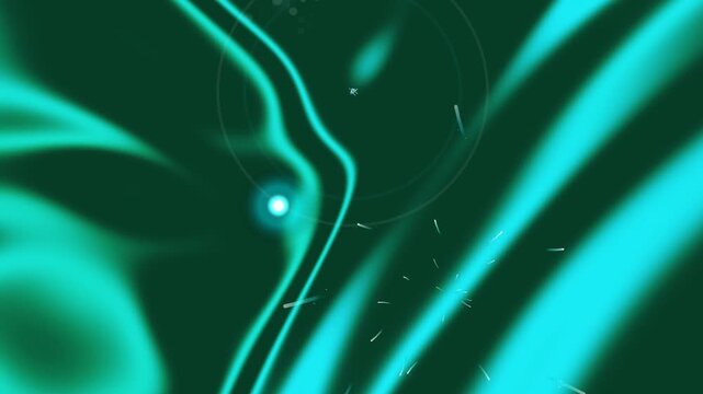 Abstract motion background with glowing cyan light waves and particles