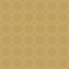 Fototapeta premium Seamless geometric floral pattern in gold and beige tones