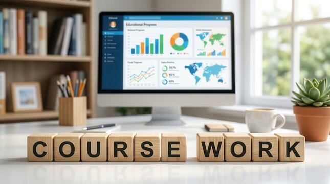 Coursework planner for students to manage assignments and deadlines within an educational online learning platform.