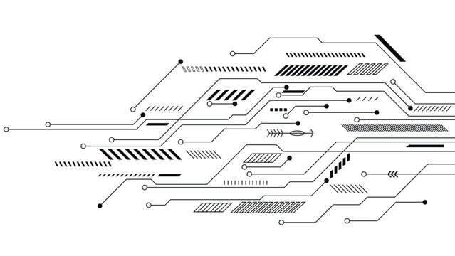 Abstract digital network circuit board pattern, futuristic technology connection lines, data flow vector illustration