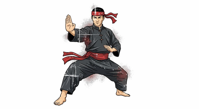 Pencak Silat Fighter in Traditional Uniform