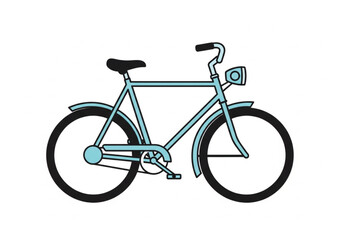 Obraz premium Vintage Blue City Bicycle Illustration Isolated on White Background