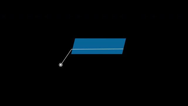 Clean corporate callout animation with pointer line and text box.