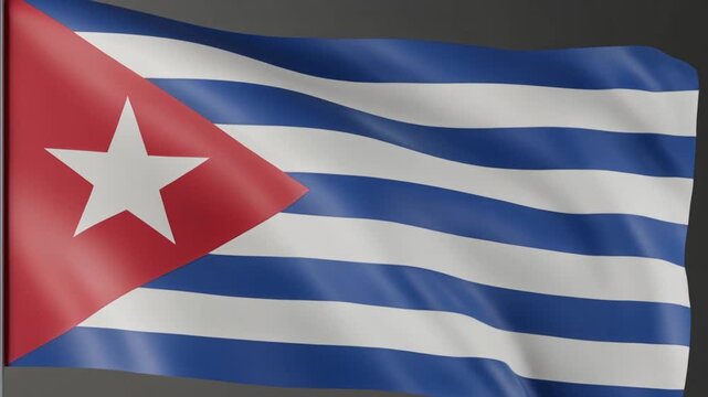 Cuban national flag with red triangle and white star