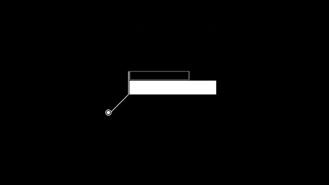 Modern technology callout lower third with white minimalist box and digital anchor point.