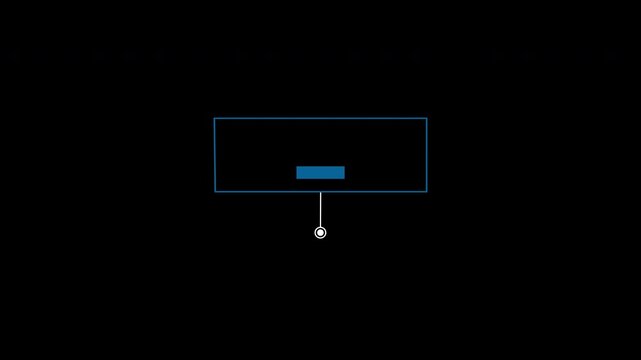 Futuristic blue technology callout animation with minimalist box and line.
