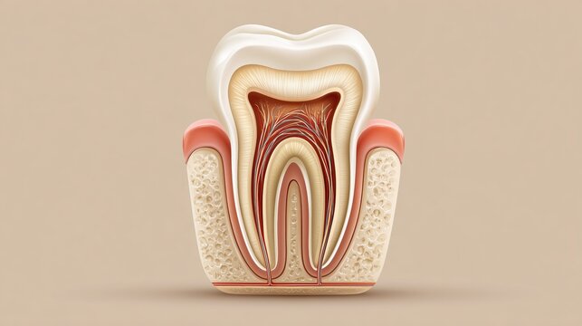 Dental Anatomy Illustration for Health Care Costs and Physical Mental Health Education