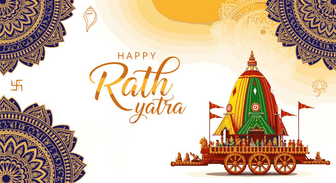 Traditional Jagannath Chariot procession during Rath Yatra festival