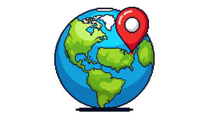 Obraz premium Globe with Red Pin.