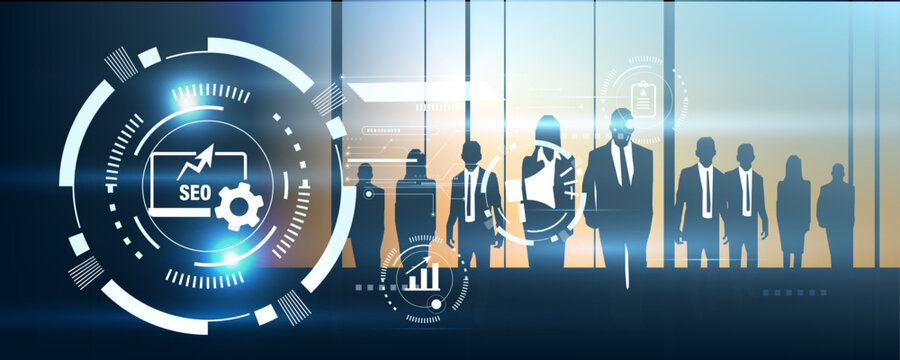 AI-Powered SEO Optimization Icon with Search Ranking Analysis and Digital Marketing Performance