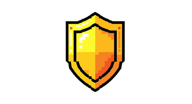 Golden Shield Icon.
