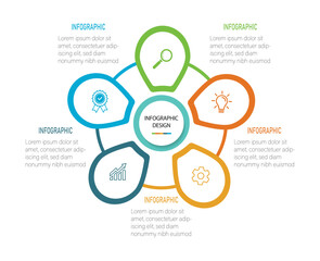 Naklejka premium Business infographic template. Can be used for workflow layout, diagram, annual report, web design . Vector illustration. 