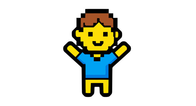 Pixel Art Boy Character.