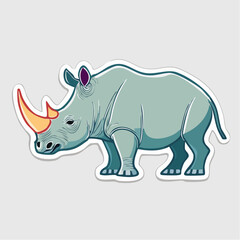 Fototapeta premium Stylized Illustration of a Rhinoceros