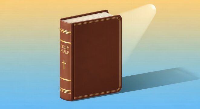 Sacred text bathed in divine light, symbolizing spiritual wisdom and guidance for believers