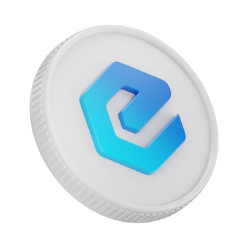 eCash XEC Cryptocurrency Coin 3D Render Illustration