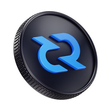 Decred DCR Cryptocurrency Coin 3D Render Illustration