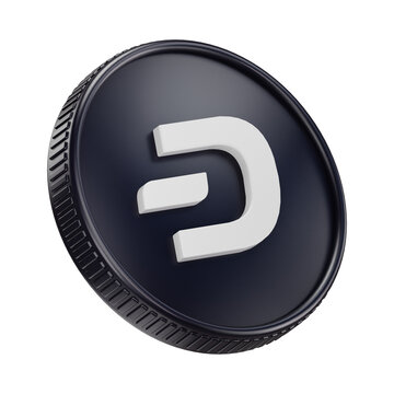 Dash Cryptocurrency Coin 3D Render Illustration