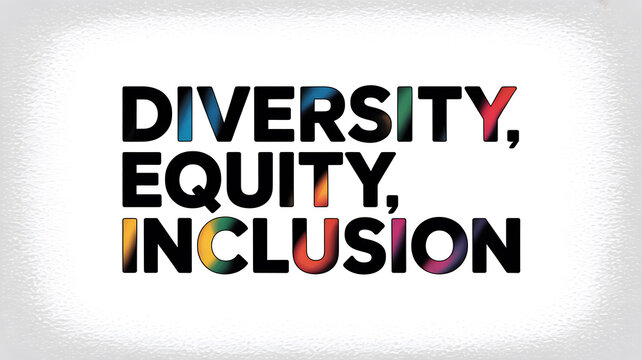 Diversity Equity Inclusion Text Design symbolizing luxury, elegance, and premium quality