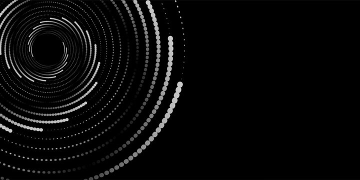 Abstract background with concentric circles in black and white colors. Radiating lines. Vector Illustration.eps,10