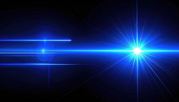 Raios de luz azul e listras brilhantes em fundo digital abstrato para tecnologia e energia