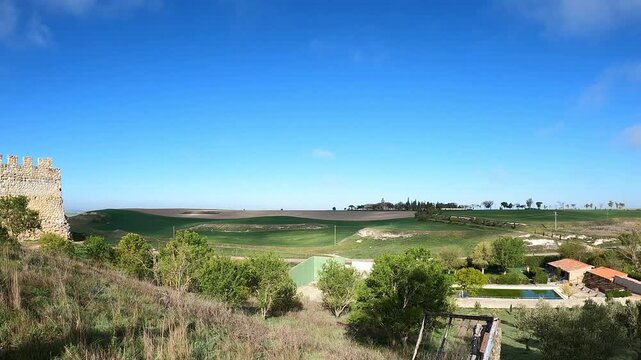 Castle at Tiedra,Spain and looking towards the town on a clear day.