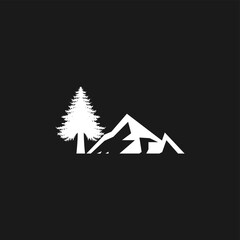 Obraz premium mountain vector design, silhouette, camping, outdoor, highland, adventure, hiking, travel, hill, art, outdoor, vintage, forest, emblem, explore, peak, wilderness, expedition, background