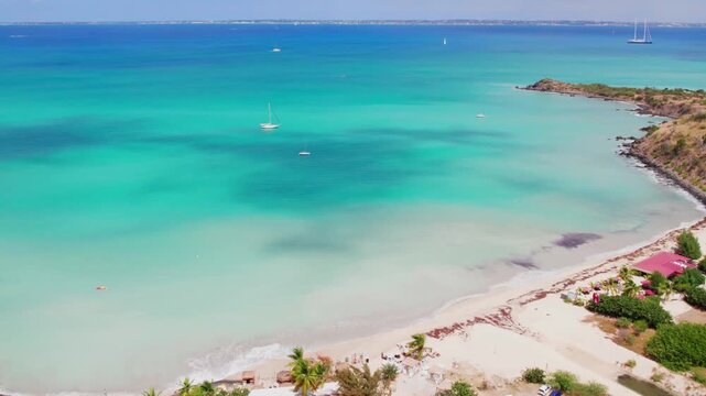 4K drone exploration of the hidden coves in St. Martin.