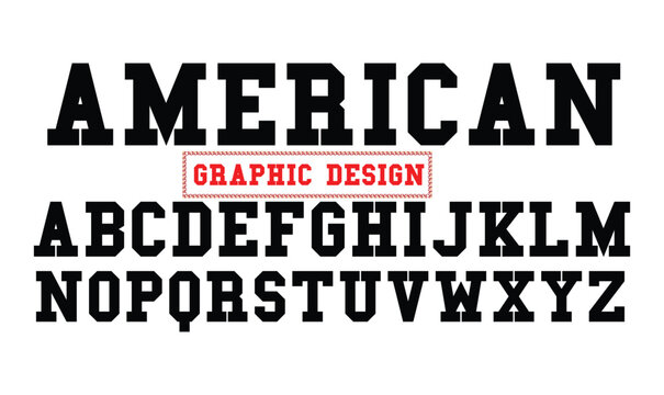 Varsity Alphabet Slab Serif Block Letters Vector for Sports Team Branding and Athletic Apparel