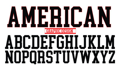 Varsity Red Outline Alphabet Letters Vector for Sports Team Apparel and Collegiate Branding © Hamida