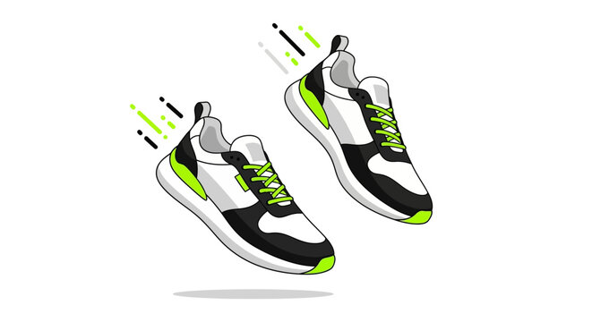 Running Shoes in Air.