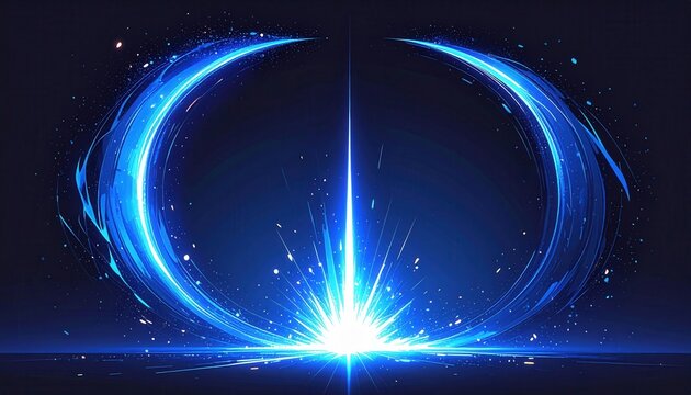 Pulso de energ&iacute;a azul din&aacute;mico con explosi&oacute;n de luz radiante