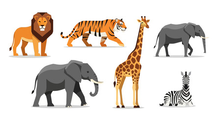 Obraz premium Safari Animals Standing Together.
