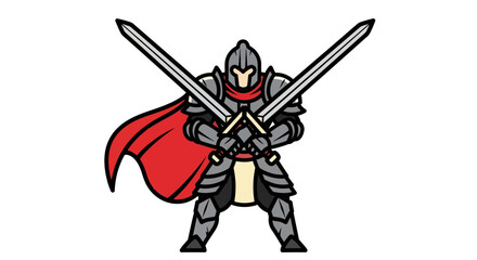 Obraz premium Knight with Two Swords.