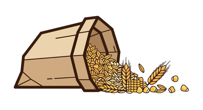 Wheat Spilling From Sack.