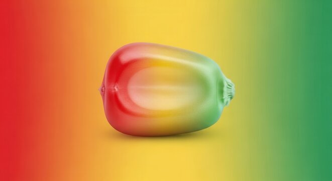 Single Corn Kernel with Red Yellow Green Gradient Background