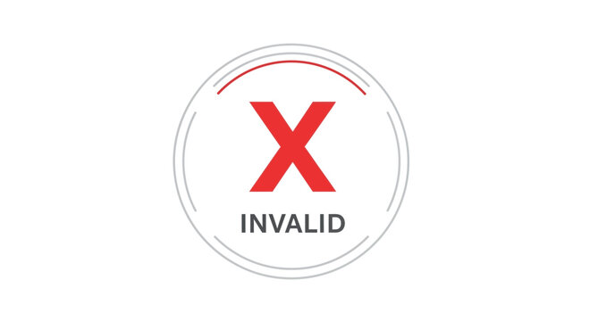 Red X Mark Symbol Icon.