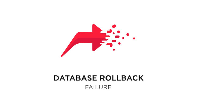 Red Arrow Database Rollback Failure Icon.
