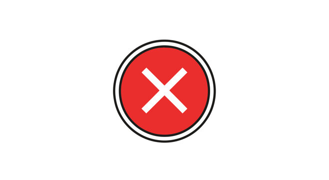 Red Circle with White X Mark.