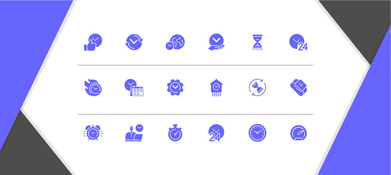 Collection of various blue icons.