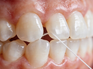 Obraz premium Dental Veneers Perfect White Teeth Smile Close Up