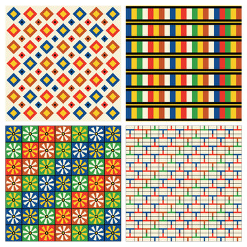 African kente and ankara seamless pattern