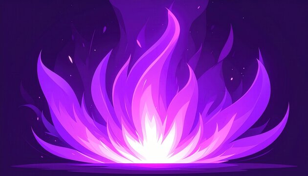Llama p&uacute;rpura din&aacute;mica y luminosa con intensidad brillante y energ&iacute;a m&iacute;stica
