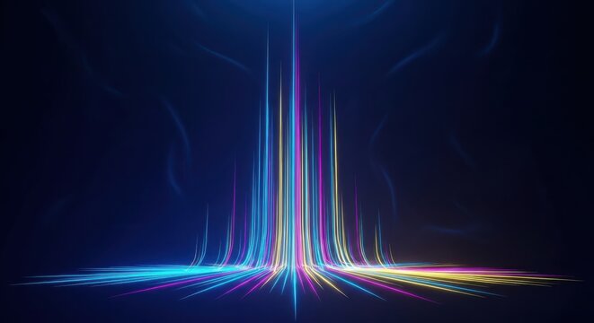Abstract Colorful Light Streaks Ascending