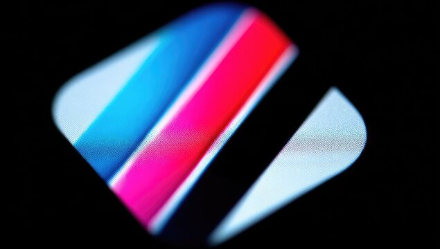 Diagonal color bars in soft square shape against dark field