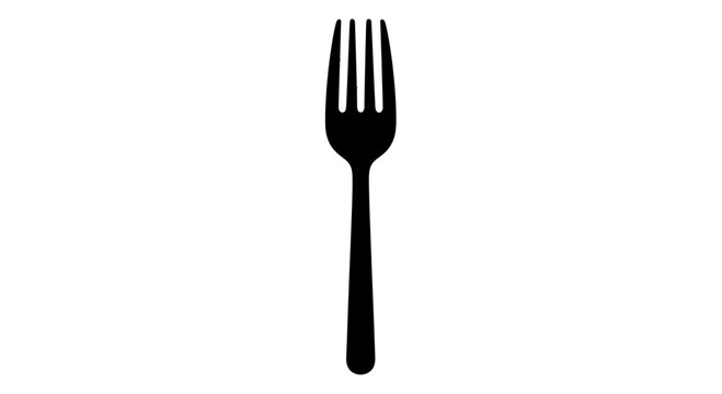 Black Fork on White Background.